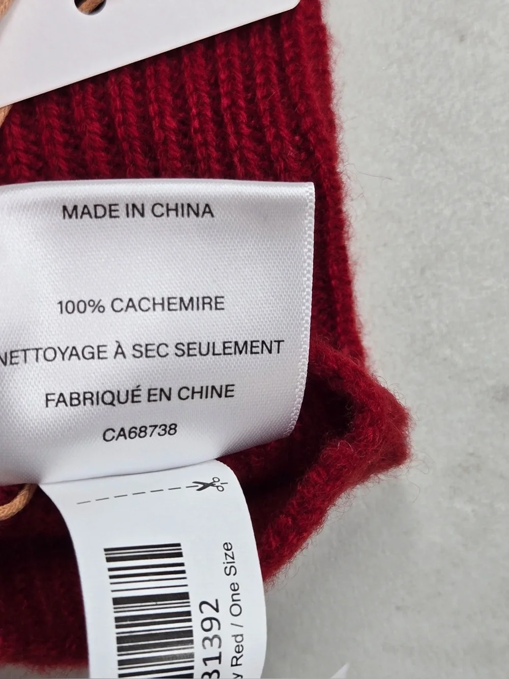 NWT QUINCE Mongolian Cashmere Gloves Varsity Red 0851